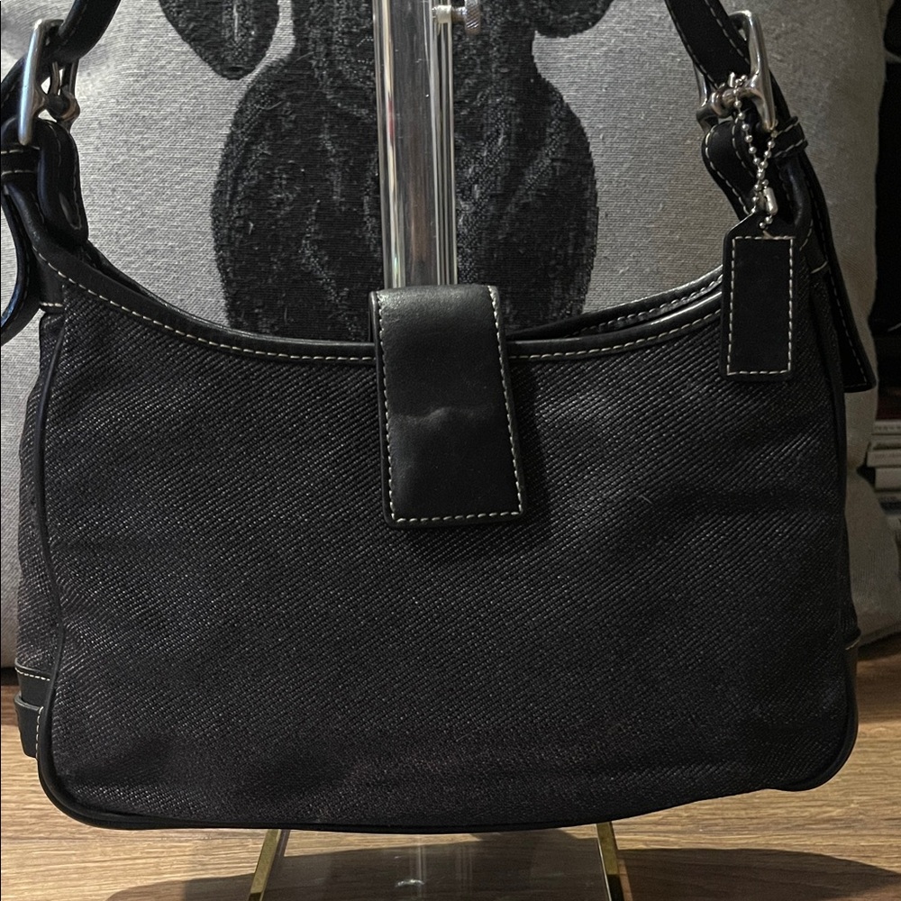 Coach Hampton Hobo black denim/leather